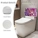 Maiyoinou Purple Toilet Tank Cover with Storage Pockets No Tools Needed Easy Installation Toilet Tank Storage Cover for Small Bathroom, Butterfly Daisy Marble