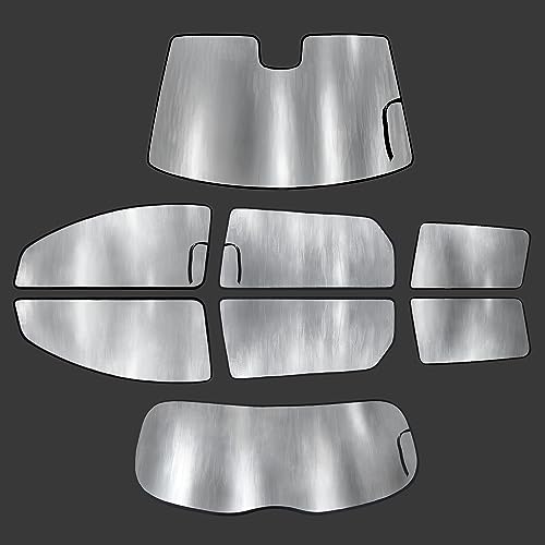 Custom Fit Full Set w/ 3rd Row Sunshades (8pcs) for 2011 2012 2013 2014 2015 2016 2017 2018 2019 2020 Dodge Grand Caravan (Not for Town Country), Insulated Sunshade Privacy Accessories Blockout UV