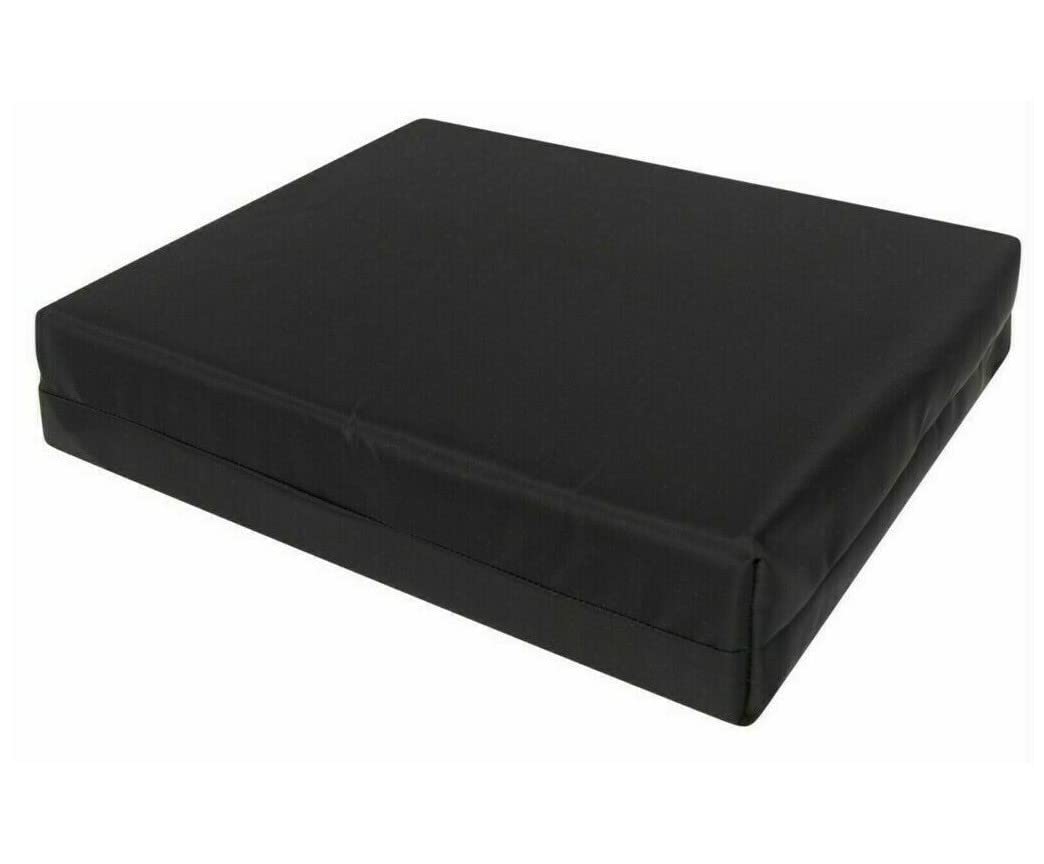 Hendem 4cm Thick Waterproof Seat Pad Indoor Outdoor Garden Rattan Furniture Foam Pad With Strong Fabric Removable Zipper Cover (51 x 51 cm / 20" x 20", Black)