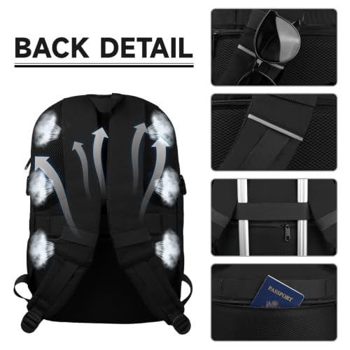 Image of 16 inch Travel Laptop Backpack, Airline Approved Bag, Black
