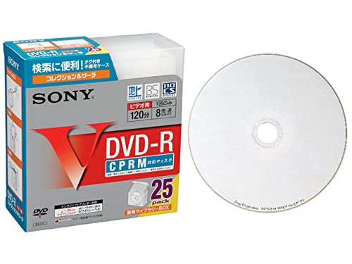 Amazon.co.jp: SONY DVD-R ディスク 録画用120分プリタブル8倍速 25枚