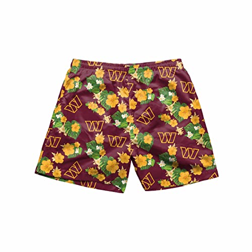Image of FOCO NFL Mens NFL Team Logo Floral Hawaiian Swim Suit Trunks