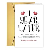 RUALOVE Happy 1st Anniversary Wedding Gifts for Him Her, First Anniversary Cards for Wife & Husband, One Year Wedding Card, 1 Year Anniversary Romantic Gifts for Girlfriend & Boyfriend