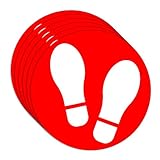 Supply360 インプリント 360"フットプリントマーカー"フロアデカール、社会的距離啓発デカール、ビニール接着剤、直径10インチ(6パック)(FSD-2700-6)