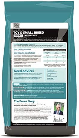 Burns Pet Nutrition Hypoallergenic Complete Dry Dog Food Adult and Senior Dog Small/Toy Breed Chicken and Rice 2 kg