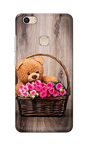 Image of PRINTFIDAA Roses and Teddy Bear in The Wicker Hard Back Cover for Vivo V7 Plus /Vivo Y79 / Vivo Z10 (5.99 inch) Back Cover -(P6) KAT1004
