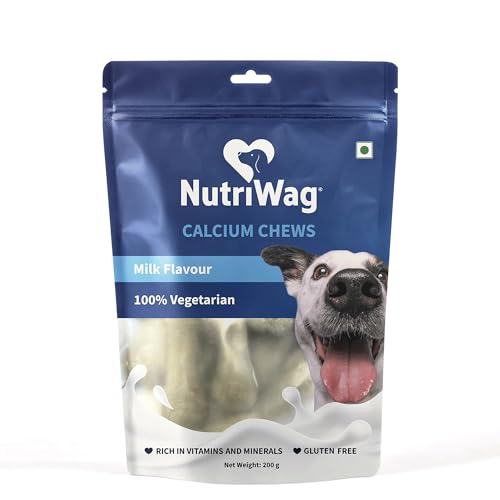 Image of Calcium Chew Bones - Milk-Flavored Dog Treats, 200 gm | Strengthens Teeth & Bones | Tasty & Nutritious Chews for All Breeds | Grain-Free, No Artificial Flavors
