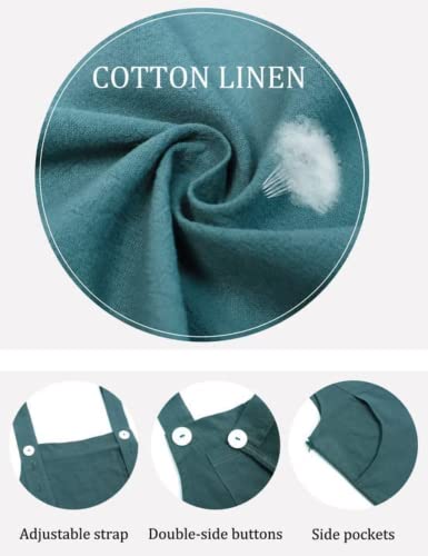 Puwei Summer Cotton Linen Bib Overalls Women Baggy Sleeveless Wide Leg Jumpsuits With Pockets(2868-Armygreen-Xl) #TOP5