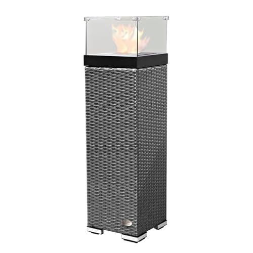 RS Trade® Exclusive Polyrattan Bio Ethanol Kamin Feuersäule Standkamin...