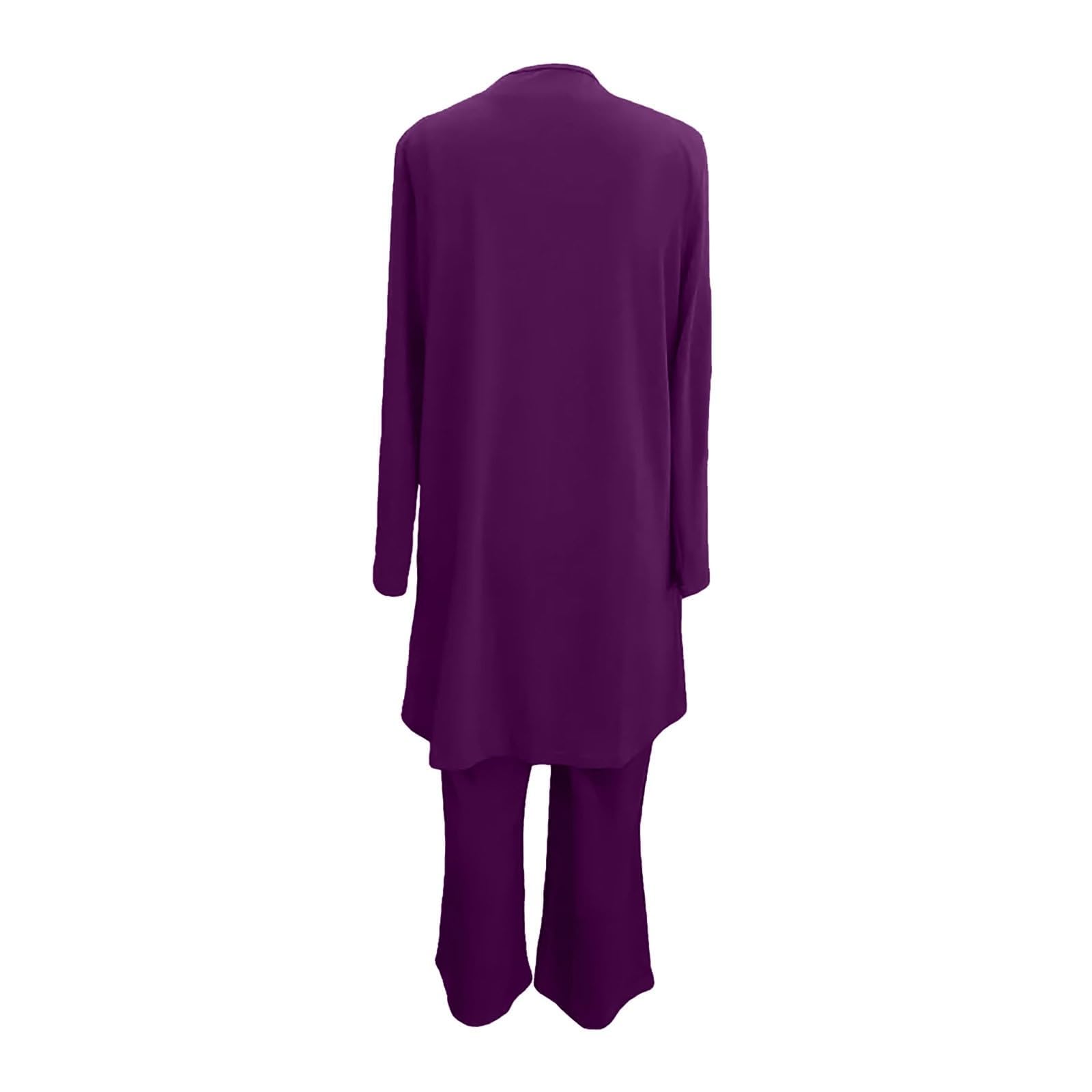 Conjuntos de Trajes de 3 Piezas de Gasa para Mujer Trajes de pantalón de Pierna Ancha Formales sólidos Trajes de pantalón Elegantes para Invitados de Boda