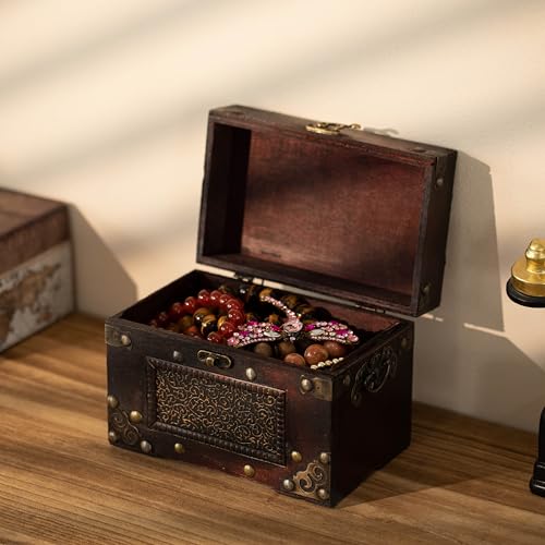 Rustic Studded Index/Recipe Card Box with Antiqued Latch (Large) - Thumbnail 2