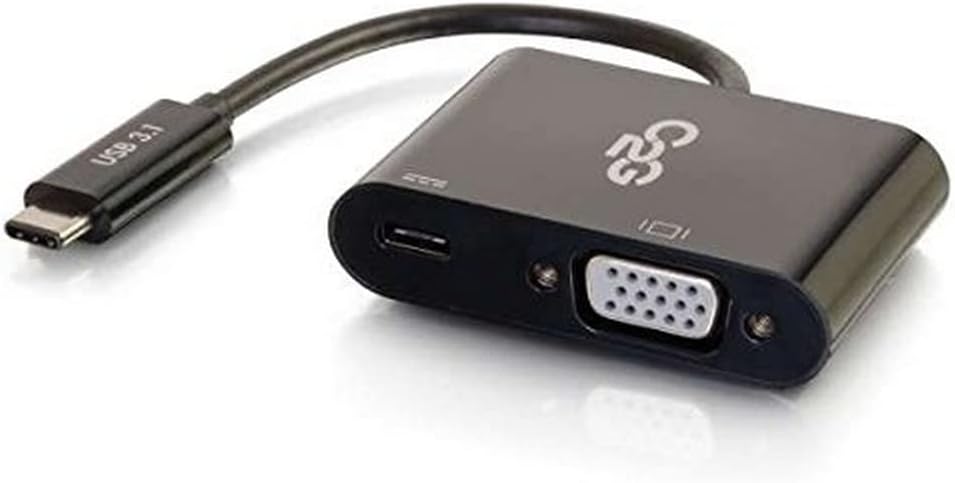 C2G USB Adapter, Video Adapter, USB C to VGA, Black, Cables to Go 29471
