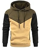 Niceif Men Casual Solid Shirt Hoodies Fleece Pullover Hooded Sweatshirt Outwear with Pockets, Army G