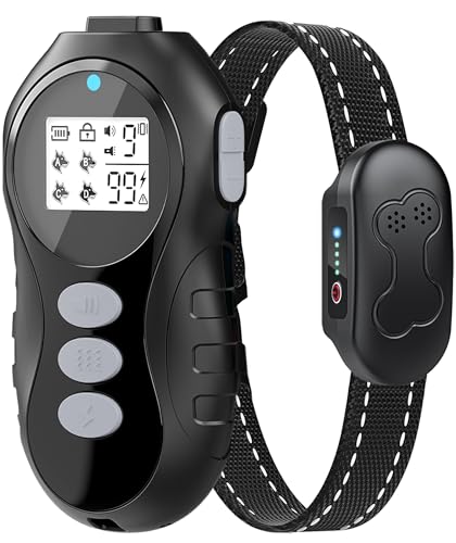 Dog Shock Collar with Remote Control, Waterproof Training Collar, Gy