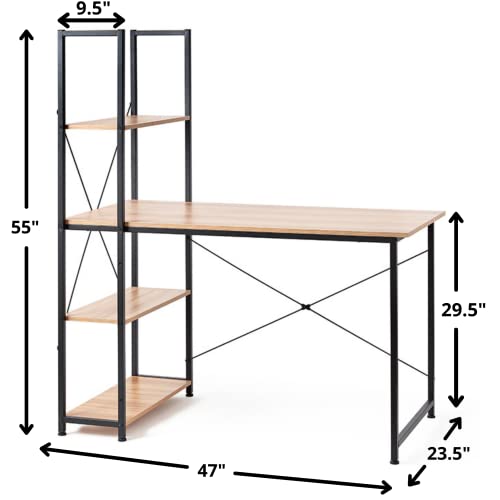 Dormco S1S-16ZCD-BCH-DESK Suprima® Desk - Tall Bookshelf X-Style - Beech thumb #5