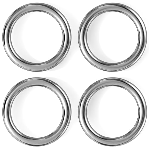 BEYOURD 2 3/8 inch Metal O Rings, 304 Stainless Steel Solid Welded Round Ring for Belts, Backpacks, Camping Gear and Hammocks, 4 Pack