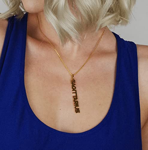 Zodiac Necklace for Women 18K Gold Plated 12 Constellation Pendant Silver Stainless Steel Jewelry Letter Astrology Sign Charms Personalized Gift for Mother and Daughter3