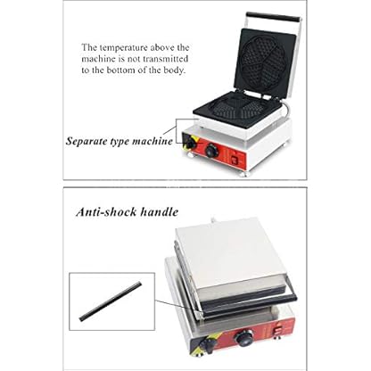 hanchen Instrument? np-507 Commercial Waffelautomat Elektrische Waffel Maschine no-stick Belgische Waffel Baker 110 V/220 V (Blume) – Bild 5