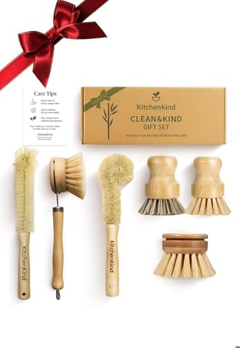 Clean & Kind Gift Set – Premium 6-Piece Eco-Friendly Bamboo Kitch...