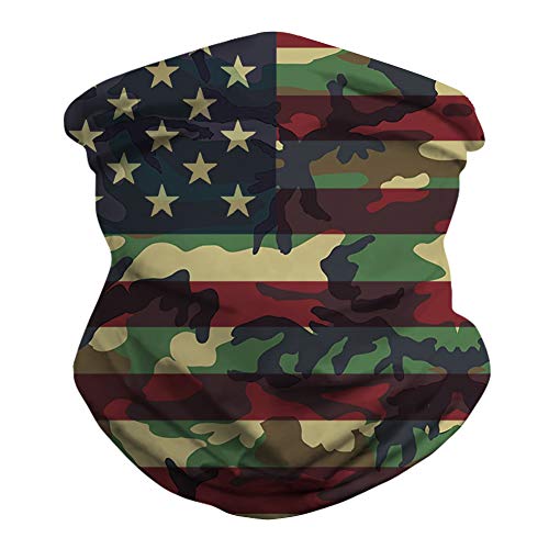 American Flag Bandanas Summer Neck Gaiters for Men Seamless Women Camo Balaclava