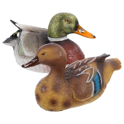 Figurine de canard colvert de qualité supérieure pour décoration extérieure - Set de 2