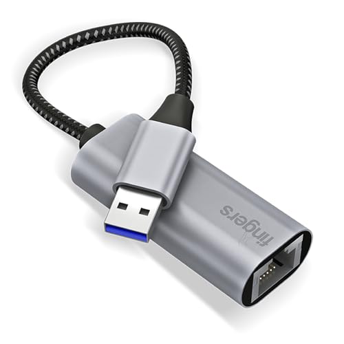 Image of FINGERS GigaNet USB-A to Giga LAN Ethernet Adapter - Super High Speed Data Transfer up to 1 Gbps, Plug-n-Play, Ultra-Portable, Compatible with Windows, macOS, Android, and More