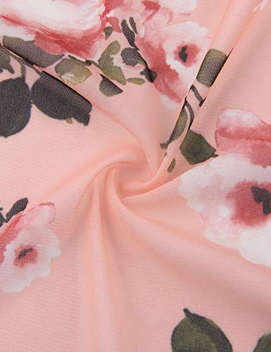 Furnex Floral Blouse For Women,Women Blouses And Tops Dressy Layered Tunic Tops For Women Loose Fit Ruffle Blouses Work Casual Swing Tunics Short Sleeve Mesh Tunic Tops For Leggings Pink Floral Xxl #TOP3
