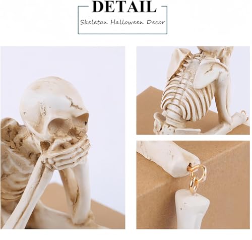 3 Figuras Decorativas de Calaveras en Resina para Halloween miniatura 3