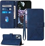 Moment Dextrad for iPhone 13/14 Wallet Case, Card Holder Slots, Wrist Strap, TPU Interior Protective, Stand PU Leather Folio Flip Cases Cover, 13/14 Phone 6.1 inch (Blue)