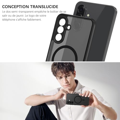 Image of BENTOBEN for Samsung Galaxy A56 Case Anti-Yellow Anti-Fingerprint Anti-Scratch Shockproof Bumper Case, Frost Black