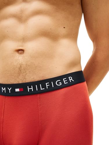 Tommy Hilfiger Herren 3er Pack Boxershorts Briefs mit Logobund, Mehrfarbig (Drk Ash/PRP NVY/Tr Rd), XXL – Ansicht 4
