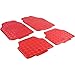 Produktbild Auto Gummi Fußmatten universal Alu Riffelblech Optik 4-teilig Chrom Rot