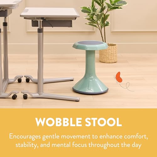 Image of Back2School Express Wobble Sensory Stool for Classroom - 18 inch Active Flexible Seating Chair for Kids, 220lb Capacity, GREENGUARD Gold Certified, Seafoam