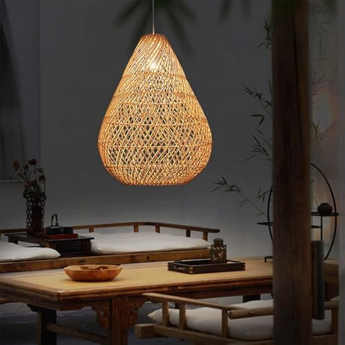 Lampe suspendue en bambou style rustique pour éclairage de salon - 6
