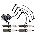 TRQ Ignition Coil & Spark Plug Kit Iridium 6 Piece Compatible with 2007-2012 Hyundai Elantra 2010-2011 Kia Soul 2009 Kia Sportage Only for 2.0 liter 4 Cyl