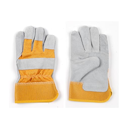 Gants de soudeur courts en cuir pleine paume, protection de sécurité for soudage semi-électrique