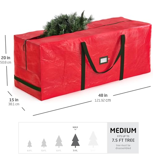 image for Zober Christmas Tree Storage Bag - Fits 7.5 Ft Artificial Trees - Plas