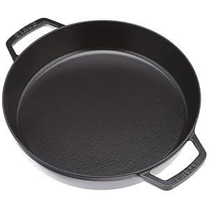 Staub 40511-725 Double Handle Frying Pan, Black, 10.2 inches (26 cm), Skillet, Both Hands, Casting, Enamel, Induction Compatible, Double Handle Frying Pan