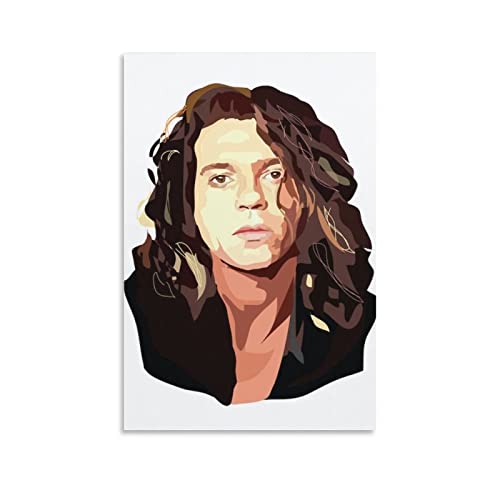 Portrait vintage Michael Hutchence impression toile retro 60x90cm