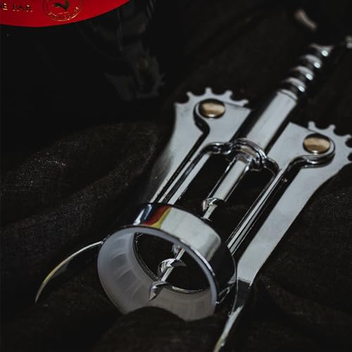 BarCraft Double Handed Chrome Winged Corkscrew, Metal,Black Lever Arm,16 cm - Image 5