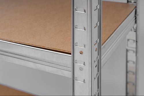 Metall-Lagerregal Dedra, 5 MDF-Regalböden, Abmessungen 154 × 75 × 30 cm, Flexible Konfiguration, stabile Regalböden, einfache Montage, Korrosionsbeständigkeit