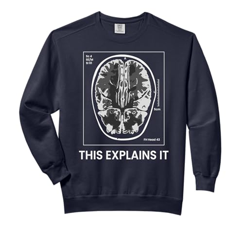 Funny MRI Scan Brain for CRAZY CAT LADY This Explains it Comfort Colors Adult Sweatshirt