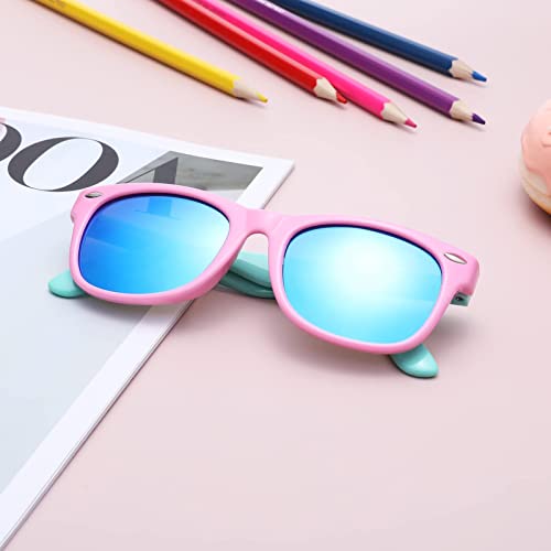 Pro Acme TPEE Rubber Flexible Kids Polarized Sunglasses for Baby and Children Age 0-13(A01-(mirrored) 4pairs/48mm) - Image 6