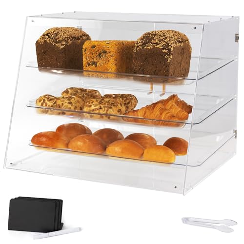 Expositor de metacrilato | Vitrina para entusiastas de la repostería | Caja de metacrilato para alimentos | Expositor de galletas, pan y pasteles | Expositor para mostrador | Vitrina de pastelería