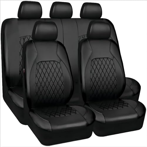 MAALLOP Voiture Ensembles Housses Siège pour-Nissan Patrol GR Y61 1997-2004, Respirante Nonslip Cuir Couvre Sieges Toutes Saisons Protection Accessoires,Black