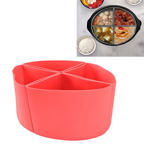 Revestimiento de silicona reutilizable, revestimiento para olla de cocción lenta 4 en 1, revestimientos para ollas de barro a prueba de fugas para ollas de 6 cuartos, cocción sin (Roja) - imagen 6