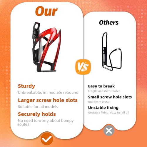 Image of Bike Water Bottle Cage, Durable Ultralight Plastic Water Drink Holder Rack , Lightweight PC Water Bottle Holder for Bicycle, Cycling Bottle Holder Cages for MTB, Road Bike, Mountain Bikes