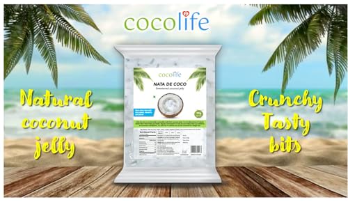 Image of Cocolife Nata De Coco 10mm Coconut Jelly (1kg) | Premium Chewy Coconut Cubes | Ready-to-Eat Dessert Topping | Perfect for Bubble Tea, Fruit Bowls, Ice Cream & Drinks | Refreshing Low-Fat Tropical Snack