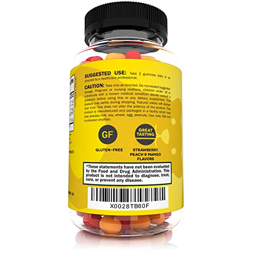 Image of Sunergetic Premium Vitamin D3 Gummies - Powerful Vitamin D Gummies to Support Healthy Bones, Mood & Immune System - 2000 IU of Vitamin D3 per Serving - 60 D3 Gummies
