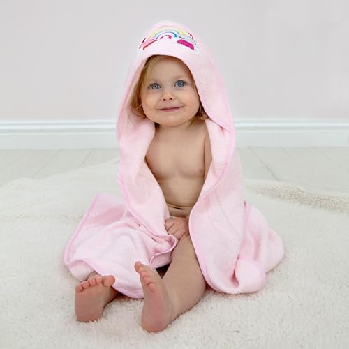 Character World Peppa Pig Serviette de Bain à Capuche pour bébé Rose 75 x 75 cm